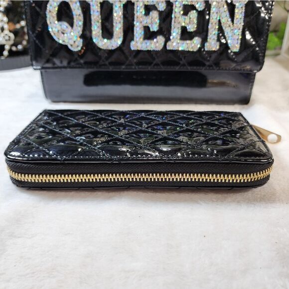 New Black Quilted Bag with Matching Wallet - Picture 12 of 17